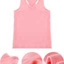 Boao 3 Pieces Girls Dance Tank Top Racerback Crop Tank Top Sleeveless Dance Outfit for Ballet Gymnastics Wear (7-8 Years, Black, White, Pink)