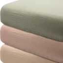 Newwiee 3 Pcs Muslin Crib Sheets for Girls and Boys 24'' x 38'' Cotton Soft Fitted Baby Bed Sheets for Crib Mattress(Cute)