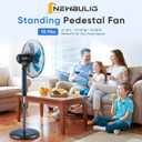 NEWBULIG 17" Pedestal Fans with Remote, Oscillating Standing Fan with 3 Speed & 3 Model, Quiet Timer Stand Up Fan for Indoor, Bedroom, Living Room, Adjustable Height & Tilt Head, Easy Assembly