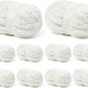 10 Pack Milky White Jumbo Thick Yarn, Chenille Yarn for Crocheting, Chunky Yarn for Hand Knitting, Soft Plush Yarns, 240yds/70.5oz Super Bulky Blanket Crochet Yarns