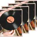 eletecpro 12.5x12.5 Record Frames with Acrylic Cover Made of Aluminum Display 12 Inch LP, Album Frames for Vinyl Records for Wall, Sturdy, Easy to Use, Metal Frames for Album Art, Pink, 4 Pack