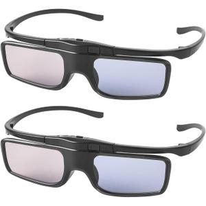 RF 3D Glasses, Active Shutter RF 3D Glasses Rechargeable Suitable for RF 3D TV Projectors, RF 3D Eyewear, Compatible with TDG-BT500A, SSG-5100GB, AN3DG40, Pack of 2