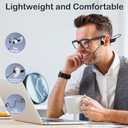 Bone Conduction Headphones with Mic-Callink, Trucker Bluetooth 5.4 Headset with Noise-Canceling Boom Microphone/Mute Function/Dual Connect, Open Ear Headphones for Work Driving MeetingBlack