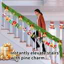 Horynar 2 Pcs Christmas Garlands, 12 FT (2 * 6FT) Artificial Lifelike Pine Garland, Banner Included,Greenery Garland for Mantle,Table,Stairs,Wall,Indoor, Christmas Decorations Outdoor (2, 6 FT)