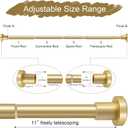 YNL Gold Shower Curtain Rod 32-80 Inch(2.7-6.6ft), Non Slip, Never Rust, No Drill Stainless Steel Spring Tension Shower Rod, Adjustable Tension Rod for Bathroom