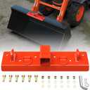 Tractor Bucket Hooks 1/4" Bolt On Grab Hooks and 2" Receiver Compact Tractor Bucket with 1/2" Shackles, D Rings Grab Hooks Tow Hook Mount for John Deere Tractor Bucket, RV, UTV, Truck Orange