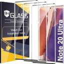 3 Pack Galaxy Note 20 Ultra Screen Protector, 9H Tempered Glass, Ultrasonic Fingerprint Support, 3D Curved,HD Clear Scratch Resistant for Samsung Galaxy Note 20 Ultra 5G Glass Screen Protector, Clear