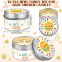 Nuanchu 12 Pcs Here Comes The Sun Baby Shower Candles Gifts Bulk for Guests Thank You Gifts Boho Rainbow Sunshine Party Favor Lavender Birthday Candles Souvenirs for Guests Gender Reveal Boy, 1.2 Oz