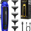 HIENA PRO Professional Electric Hair Trimmer for Men, Cordless Clipper Barber Haircut Tool with USB, Rechargeable T-Blade Precision Beard Trimmer, Perfect Gifts for Men(Blue)