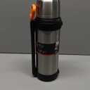 88oz Large Coffee Thermo for Travel, 2500ml Insulated Stainless Steel Water Bottle with Cup and Handle, Water Jug for 24hr Hot and Cold drinks, Vacuum Flask for Camping, Fishing & Working, Silver