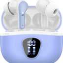 Wireless Earbuds, Bluetooth 5.4 Headphones HiFi Stereo, Bluetooth Earbuds with ENC Noise Cancelling Mic, IP7 Waterproof in Ear Earphones, 48H, LED Display Ear buds for Pad Workout Sports