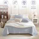 Sanracie Cotton Oversized King Bedspread(128"x120"), Cornflower Blue Soft Stonewashed Extra Large Wide Oversized Quilt Set Cross Stitch Lightweight Crinkle Coverlet Set 3Pcs for All Season