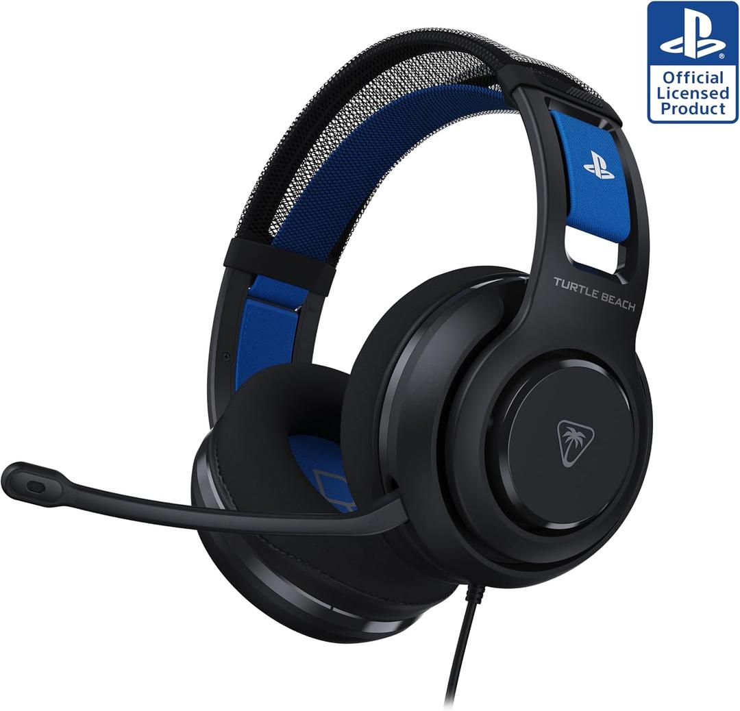 Turtle Beach Atlas 200 Wired Gaming Headset Officially Licensed for PlayStation, PS5, PS4-50mm Nanoclear Drivers, Flip-to-Mute Mic, Memory Foam Cushions, Floating Headband - Black