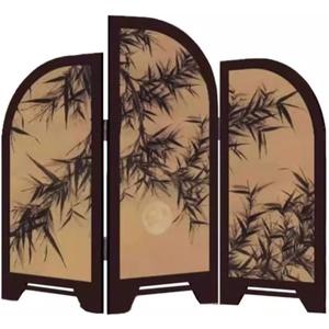 Table Screen,3 Panel Divider Desk Screen,Small Chinese Traditional Decoration,Mini Desktop Feng Shui Ornaments or Home Office New Year Decoration,Oriental Gift, Business Gift