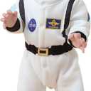 LXKIKMM Baby Toddler Boy Astronaut Costume Space Suit Cosplay Party Jumpsuit Halloween Rompers (12-18 Months, White)