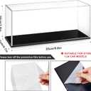 Juexica 2 Pcs Clear Acrylic Model Car Display Case 1:24 Acrylic Display Boxes for Vehicle Model Car Case Dustproof Showcase with Black Base for Collectibles Memorabilia