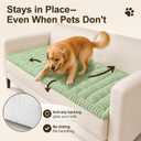 decorUhome Non-Slip Fuzzy Couch Cover for Dogs, Soft Thick Washable Pet-Friendly Protector, Sofa Slipcover for 3 Cushion Couch Sofa, Green, 27.6" x 88"