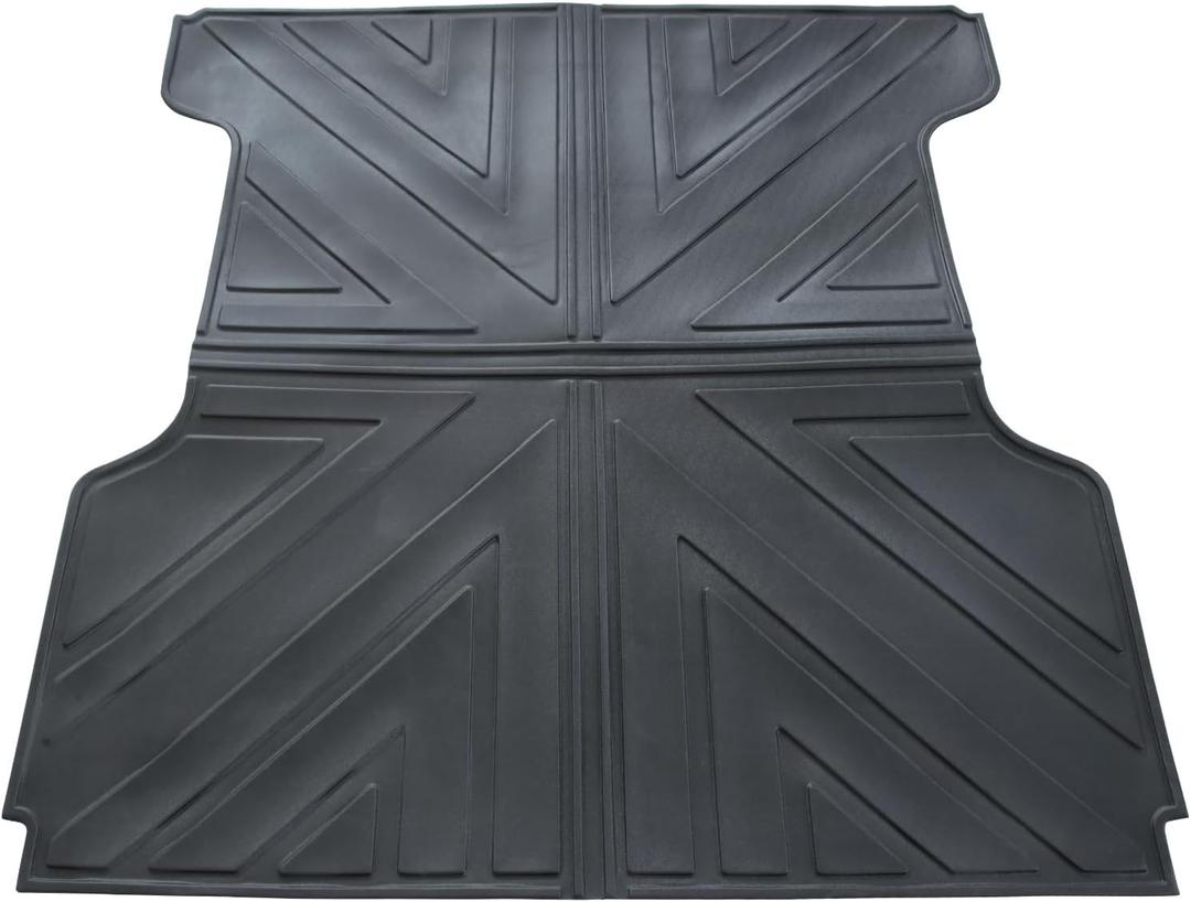 Rubber Truck Bed Mat Fits for 2004-2024 NISSAN Titan 5.5ft Bed TPE 3D Rear Storage Cargo Liner All Weather Rubber Car Bed Floor Liner Floor Mat Black