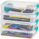 IRIS USA Storage Bins with Lids |Made in USA| 6 Qt - (4-Pack) - Clear