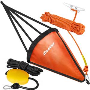 Drift Sock with Harness and Buoy Drift Anchor Kit for Fishing Boat/Kayak/Pontoon (Orange)
