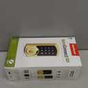 Kwikset 916 Keyless Entry Touchscreen SmartCode Electronic Deadbolt Smart Lock Featuring SmartKey Security and ZigBee 3.0 Technology in Traditional Polished Brass, Zigbee Hub Sold Separately