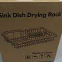 JASIWAY in Sink Dish Drying Rack, Expandable Stainless Steel Dish Drainers for Kitchen Sink, Over Sink Dish Drying Rack with Utensil Holder, 13.1''~16.6''D x 11.8''W, Black