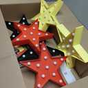 VIHOSE 6 Pcs Marquee Star Lights LED Star Signs Light up Movie Theater Decor Battery Operated Night Light for Gifts Birthday Party Home Movie Decor (Red,Black,Warm)