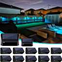 Solar Fence Lights, 8 Modes - Warm White, Cool White, RGB - Perfect for Patio, Yard, Wall, Fence, Step (12 Pack)