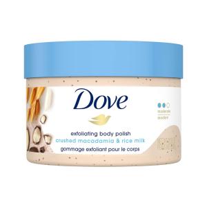 Dove Scrub Macadamia & Rice Milk Reveals Visibly Smoother Skin Body Scrub That Nourishes Skin 10.5 oz Dove Scrub Macadamia & Rice Milk Reveals Visibly Smoother Skin Body Scrub That Nourishes Skin 10.5 oz