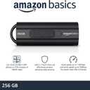 Amazon Basics 256 GB Ultra Fast USB 3.1 Flash Drive, High Capacity External Storage for Photos Videos, Retractable Design, 130MB/s Transfer Speed, Black