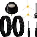 Tires for IROBOT ROOMBA Front Wheel Caster Replacement Parts Kit for ROOMBA 614 650 665 671 692 694 761 770 780 790 805 850 860 861 866 877 880 890 891 895 960 980 981 985 Side Brush with Tools (Tires + 3 Pcs)