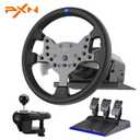 PXN V99 Driving Force Steering Wheel, 3.2Nm Dual-Motor Force Feedback Base, 11.8-inch TPR Rubber Wheel Cover Sim Racing Wheel With Shifter and Pedal, Desk Clamp, for PC, PS4, Xbox One, Xbox Serive X|S