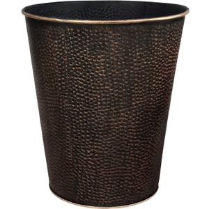 Blue Donuts Wastebasket for Bedroom, Bathroom, Trash Can 6 Liters, Bronze, Stainless Steel