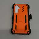 FNTCASE for Samsung Galaxy S24-FE Case: Military Grade Rugged Cell Phone Cover with Kickstand & Holster | Shockproof TPU Protection Bumper Matte Textured Design for Galaxy S24 FE Case 6.7inch - Orange