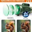 Monocular Telescope 80x100 High Power with Smartphone Adapter Tripod, Wide Field Monoculars for Adults with BAK4 Prism & FMC Lens, for Bird Watching Hiking Camping Wildlife-Green