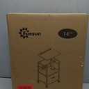 360 Swivel Nightstand with Height Adjustable, Lift Top Bedside Table with Charging Station, Rolling Night Stand with Fabric Drawer, End Table with Wheels, for Bedroom, Living Room, Rustic Brown (1 Drawer + 1 Pack)