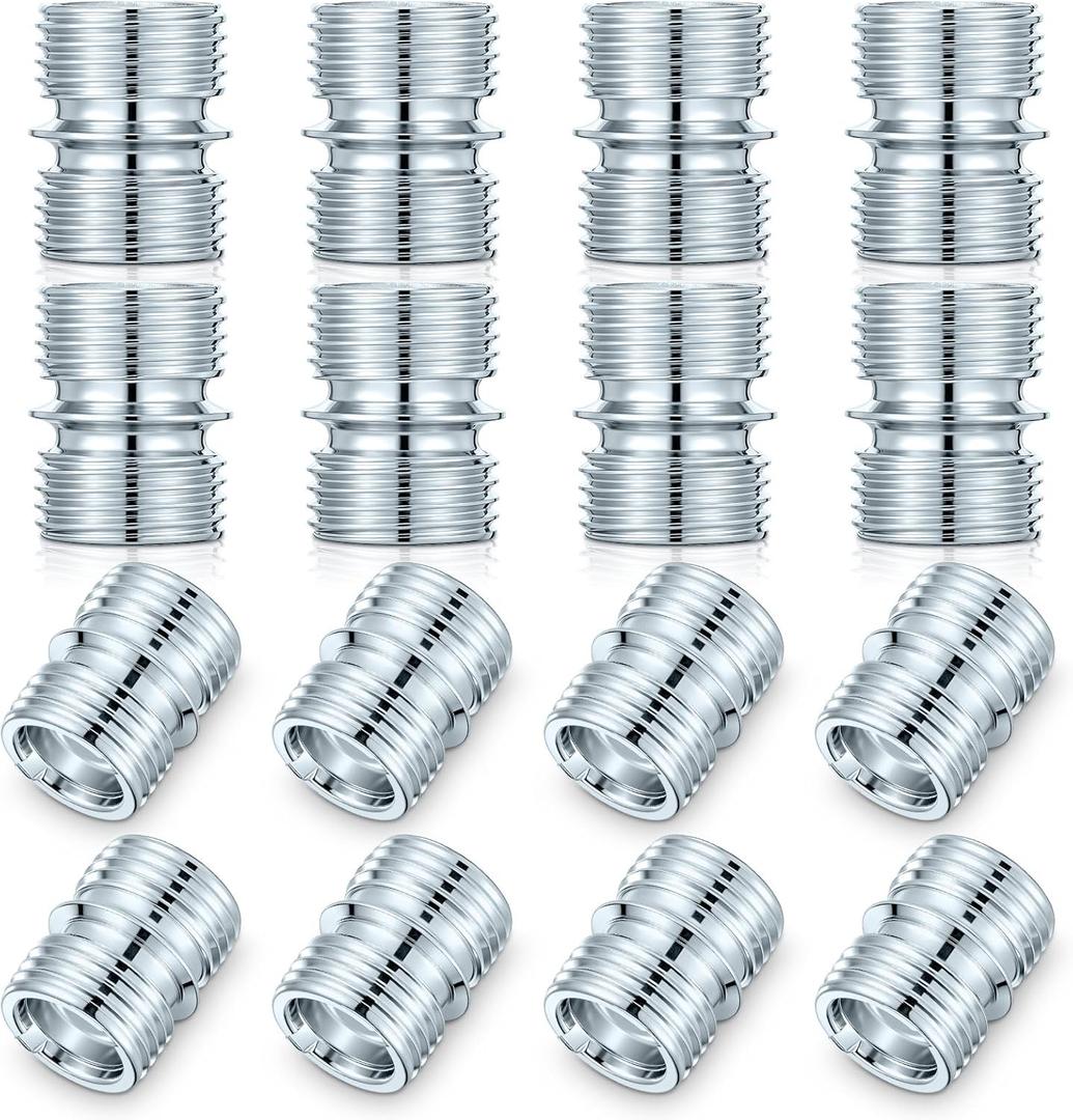 16 Pcs Coarse Thread Connectors 3/4 Inch Wire Shelving Pole 16 Teeth Wire Shelf Fittings Metal Shelf Unit Replacement Accessories for Wire Rack Poles Metal Shelving Parts