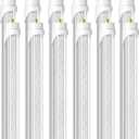 Barrina 8 Foot LED Bulbs, 44W 5500lm 6500K, Super Bright, T8 T10 T12 LED Tube Lights, FA8 Single Pin LED Lights, Clear Cover, 8 Foot LED Bulbs to Replace Fluorescent Light Bulbs (Pack of 12)