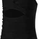 Girls Swimsuit One Piece Bathing Suit for Girl Swimsuits Kids Cut Out Ruched Girls' Swimwear Beach Sport (14Y, Black)