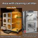 cat cage Indoor with Litter Box, Complimentary Bed, Bowl,Cleaning Three Piece Set,Large cat EnclosureLots of Gifts