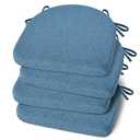 Shinnwa Kitchen Chair Cushions Set of 4, Non-Slip Dining Chair Cushions with Ties and Machine Washable Cover, 4 Pack, 17 x 16.5 x 2in, Blue