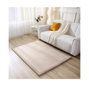 Hakuna Matte CloudSoft Baby Play Mat for Floor 47" x 67" Beige – Coral Velvet Memory Foam Rug for Crawling & Cozy Play – Non-Slip, Water-Resistant, Easy-CareTummy Time Mat, Playmat for Playpen