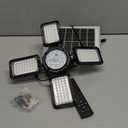 Solar Shed Light Outdoor Indoor Upgrade 1200LM 174LED 4 and 1 Heads Motion Sensor Pendant Light, Solar Lights with 5 Lighting Modes Remote Control IP65 Waterproof for Barn Patio Gazebo Shop (Black)