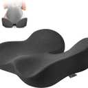 Seat Cushion, Wide & Soft Support Memory Foam Cushion for Office Chair, Desk Chair, Car Seat, Airplane, Ergonomic Sciatica, Hip & Tailbone Pain Relief Cushion for Long Sitting