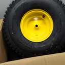 (2-Pack) 20x8.00-8 Rear Tire and Wheel Assemblies - 4 Ply Tubeless Tire Compatible Replacement for Riding Lawn Mowers - 3/4" Borehole, 3.5" Offset Hub and 3/16" Keyway (Yellow)