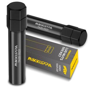 MIKKUPPA 10 Spline Lug Nut Key - TA20-19/21 for 10 Spline Lug Nuts and Lug Bolts, 10 Point Lug Nut Socket, Passenger Car/SUV/Truck 19MM and 21MM Hex Drive, Alloy Steel, Black, 2 Pack