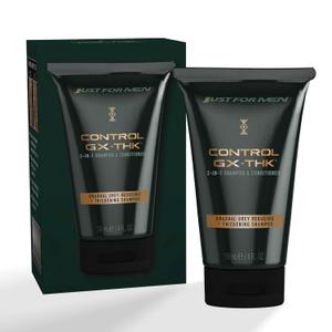 Just for Men Control GX + THK Thickening Shampoo and Conditioner with Grey Reduction, Shampoo for Thinning Hair with Alpha Keratin, Thickens Hair Up to 20%, Works with Every Hair Texture, 4 oz