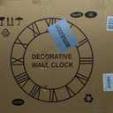 Large Wall Clock for Living Room Decor, Non Ticking Silent, Battery Operated Modern Vintage Wood Oversized Decorative Wall Clock for Bedroom Kitchen Farmhouse Office Decor (32inch, Black Metal - Arabic Numerals)