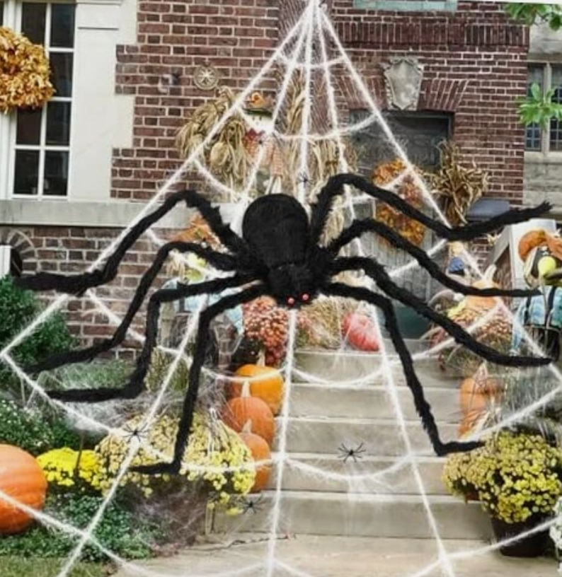 Halloween Spider Web Decorations with Giant Spider