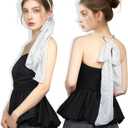 Scarf for Women - Imitation Pearl Chiffon Scarves Fashion Hair Band Soft Neck Scarf, Versatile Headband